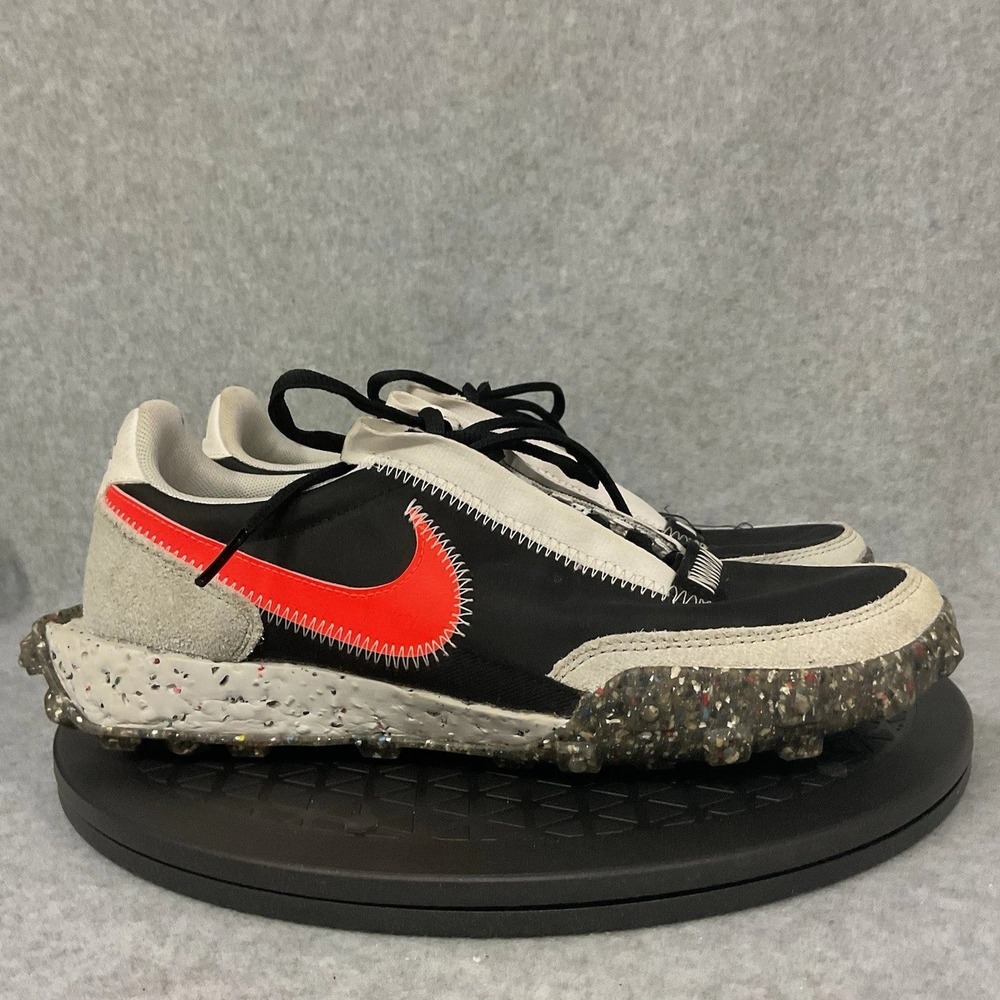 Nike Waffle Racer Crater Black Siren Red Womens Sneakers CT1983-101 Size 7.5